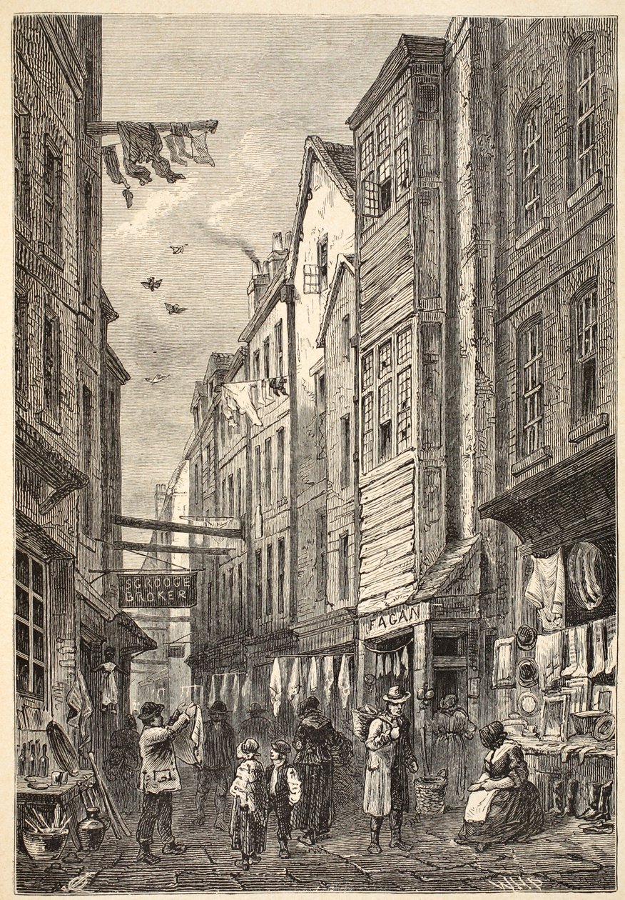 Field Lane omkring 1840 av English School