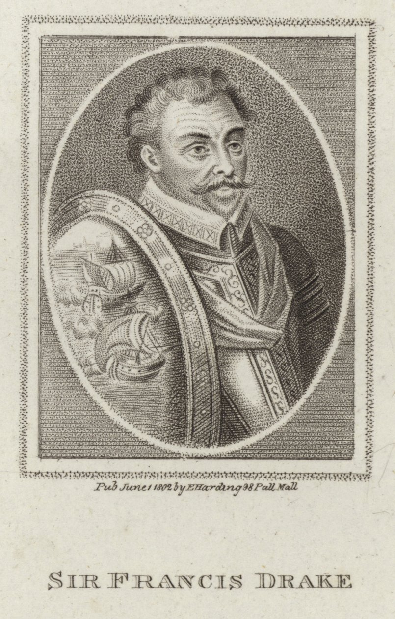 Francis Drake (gravyr) av English School