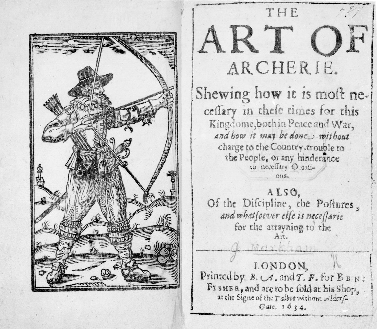 Frontispice till "The Art of Archery" av English School