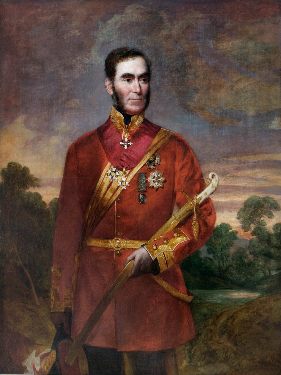 General Sir Richard Dacres (olja på duk) av English School