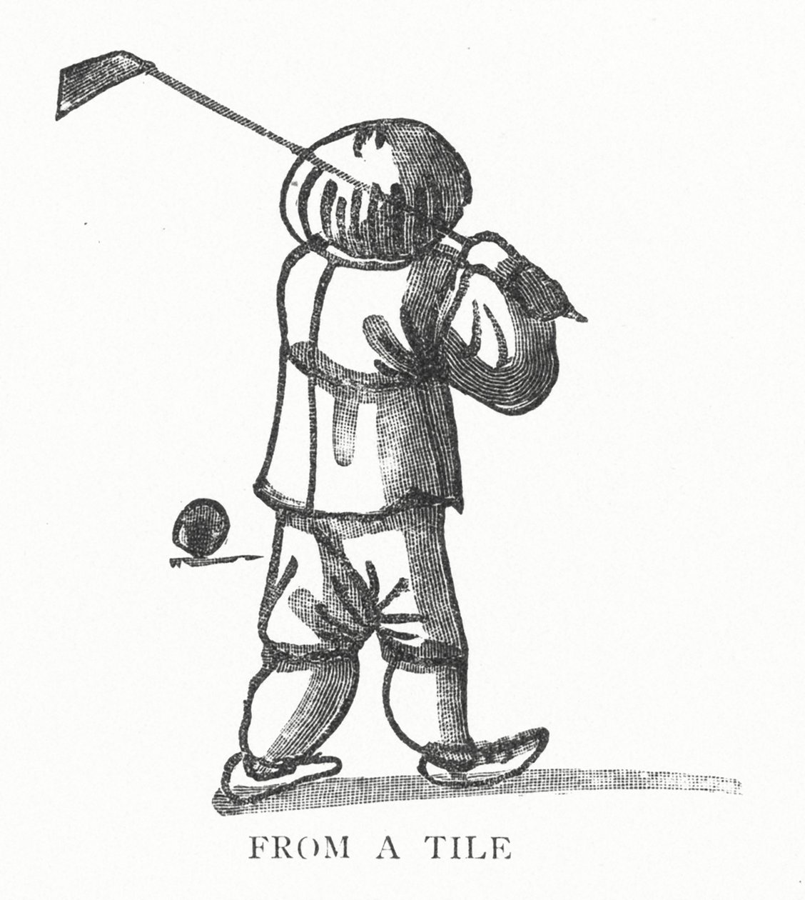 Golf: Från en kakel (litho) av English School