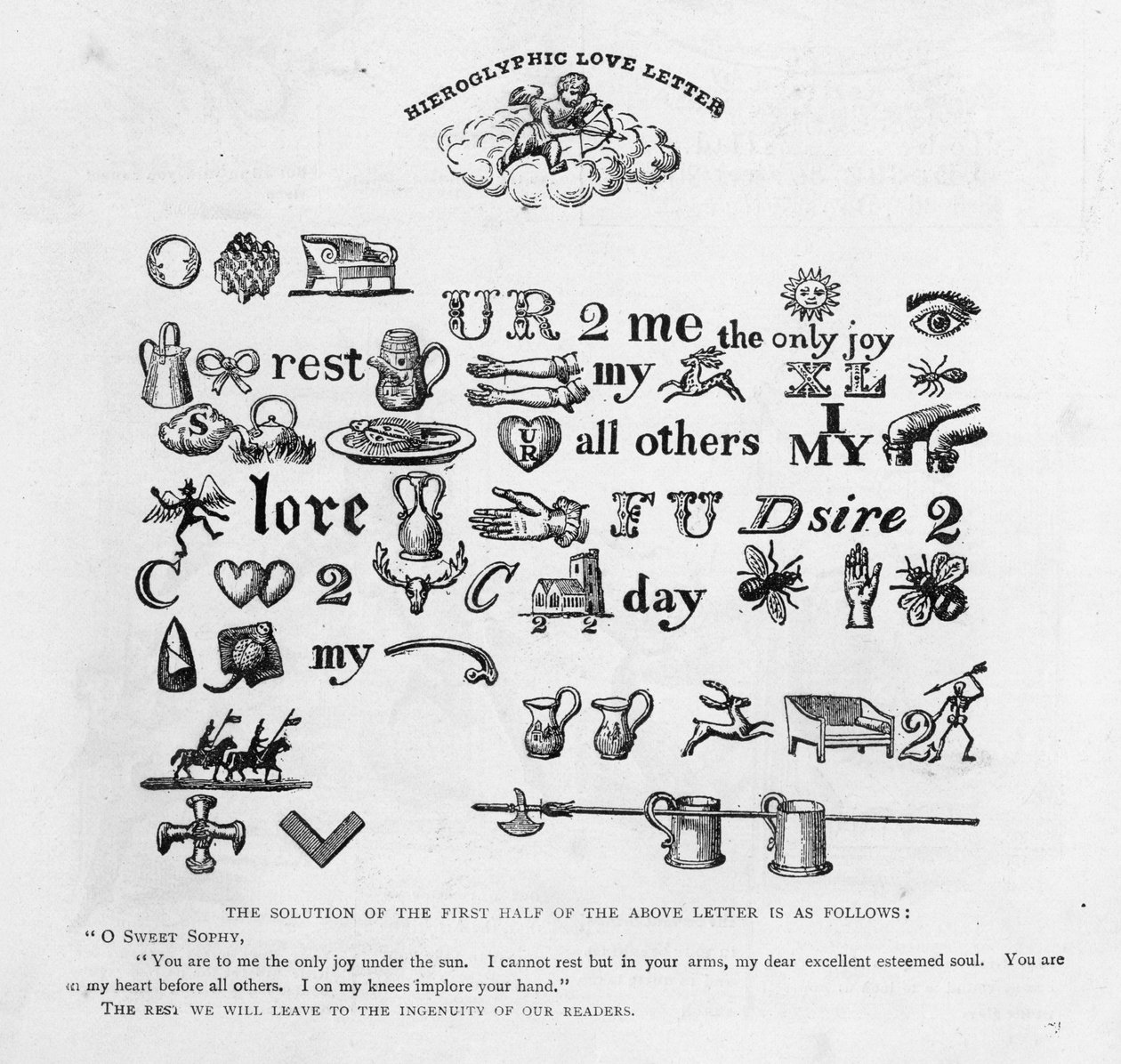 Hieroglyfiska kärleksbrev, ca. 1893 av English School