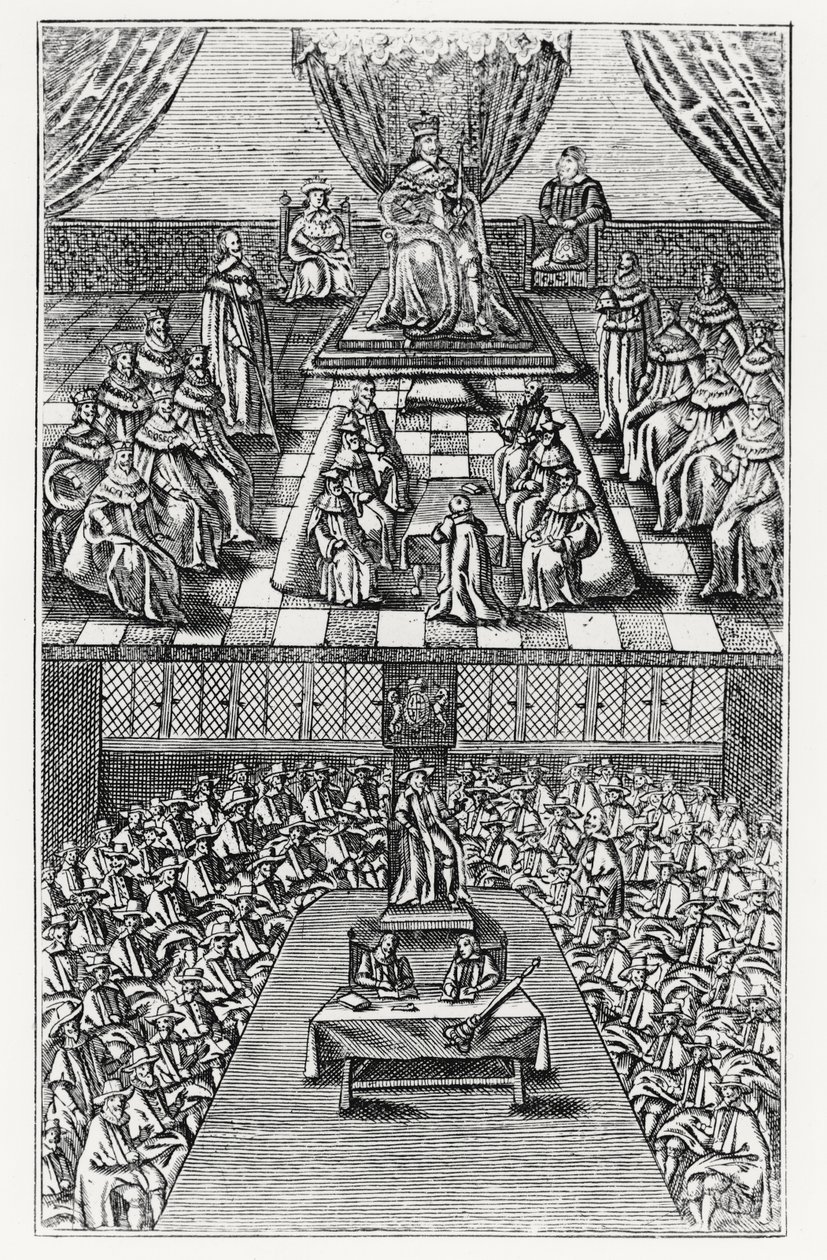 Houses of Parliament 1640 av English School