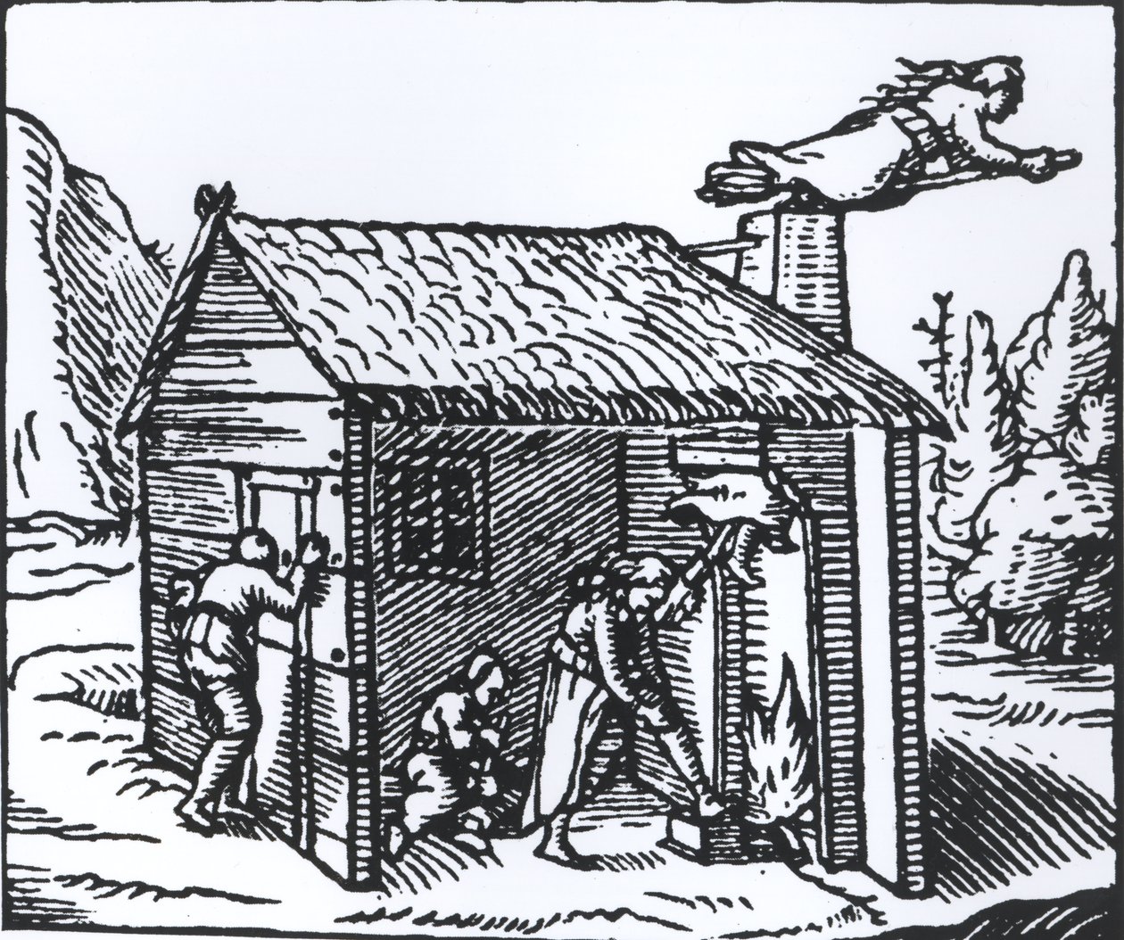 Interiör av ett häxhus, 1579 av English School