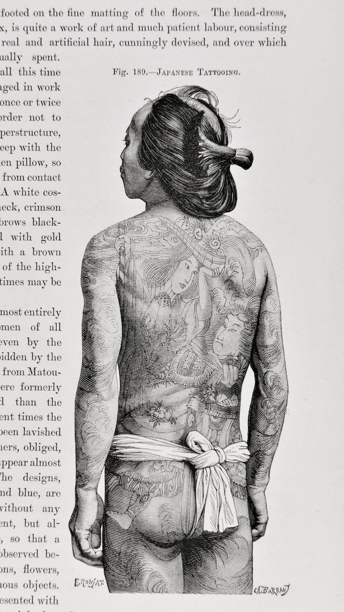 Japansk tatuerad man av English School