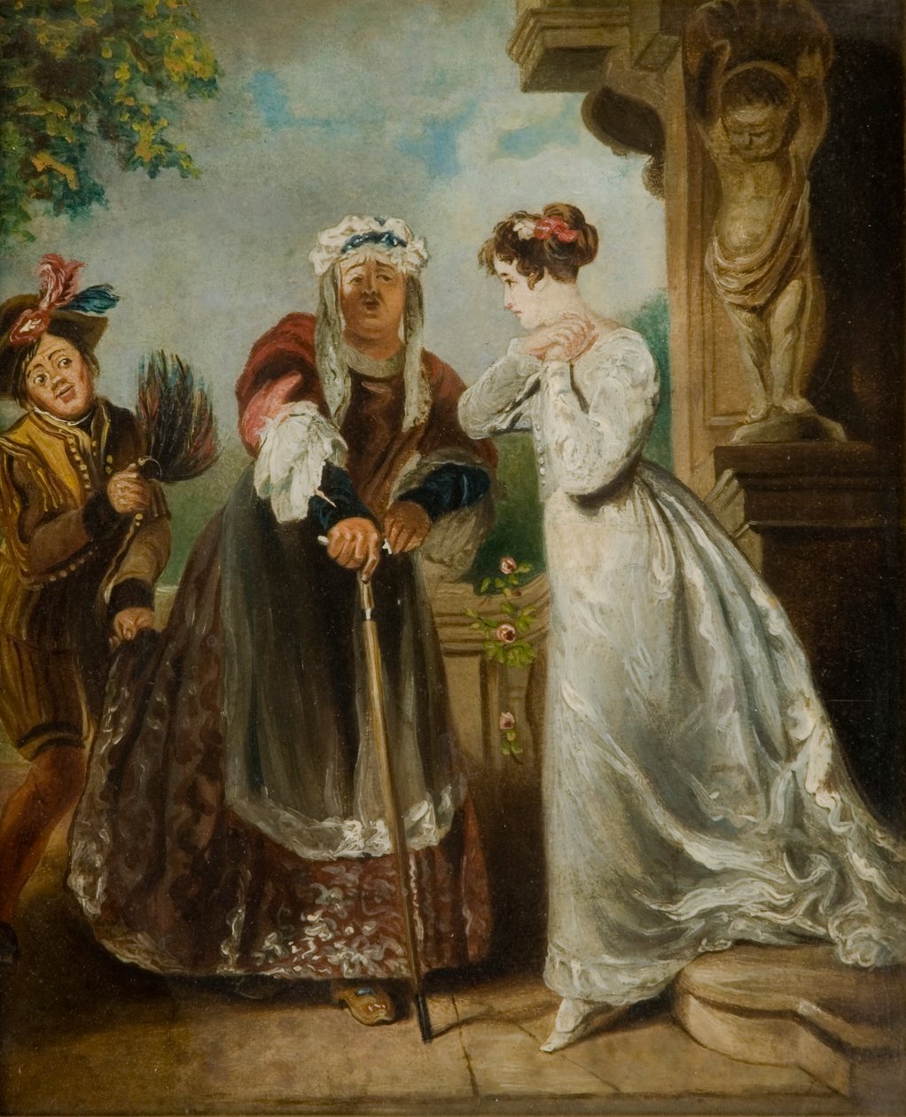 Juliet and the Nurse (olja på kort) av English School