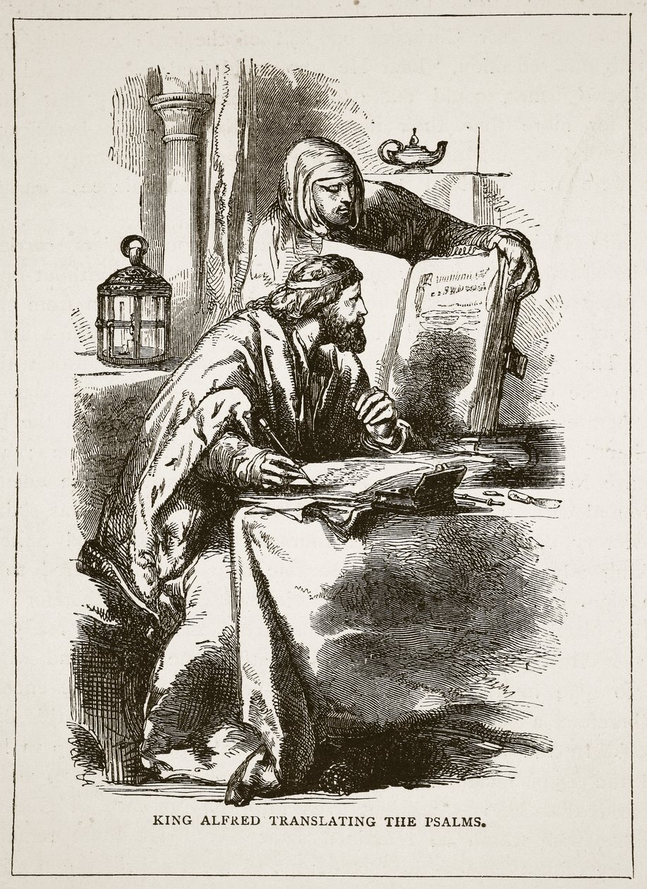 Kung Alfred översätter psalmerna av English School