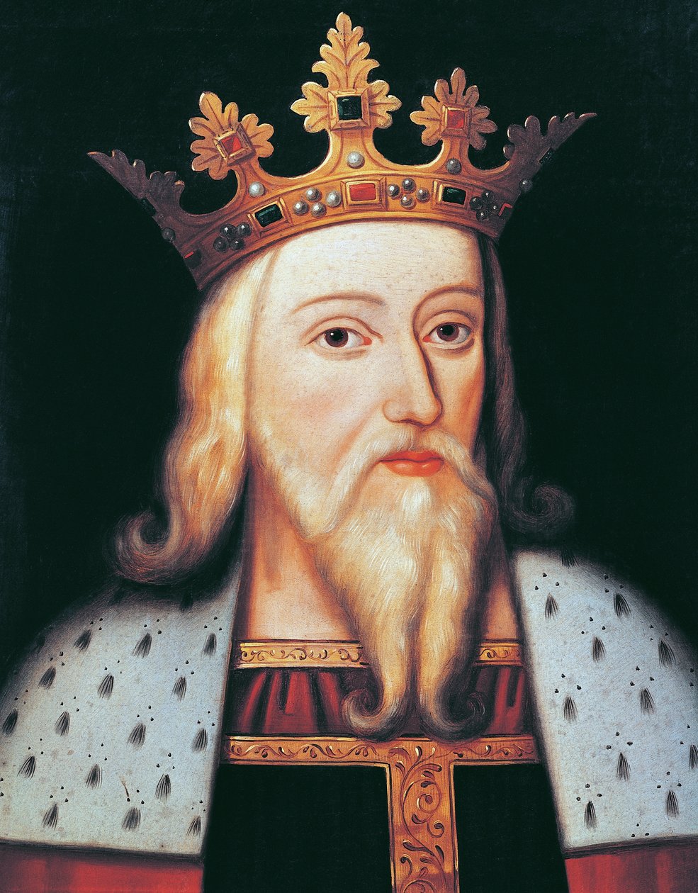 King Edward III (olja på panel) av English School
