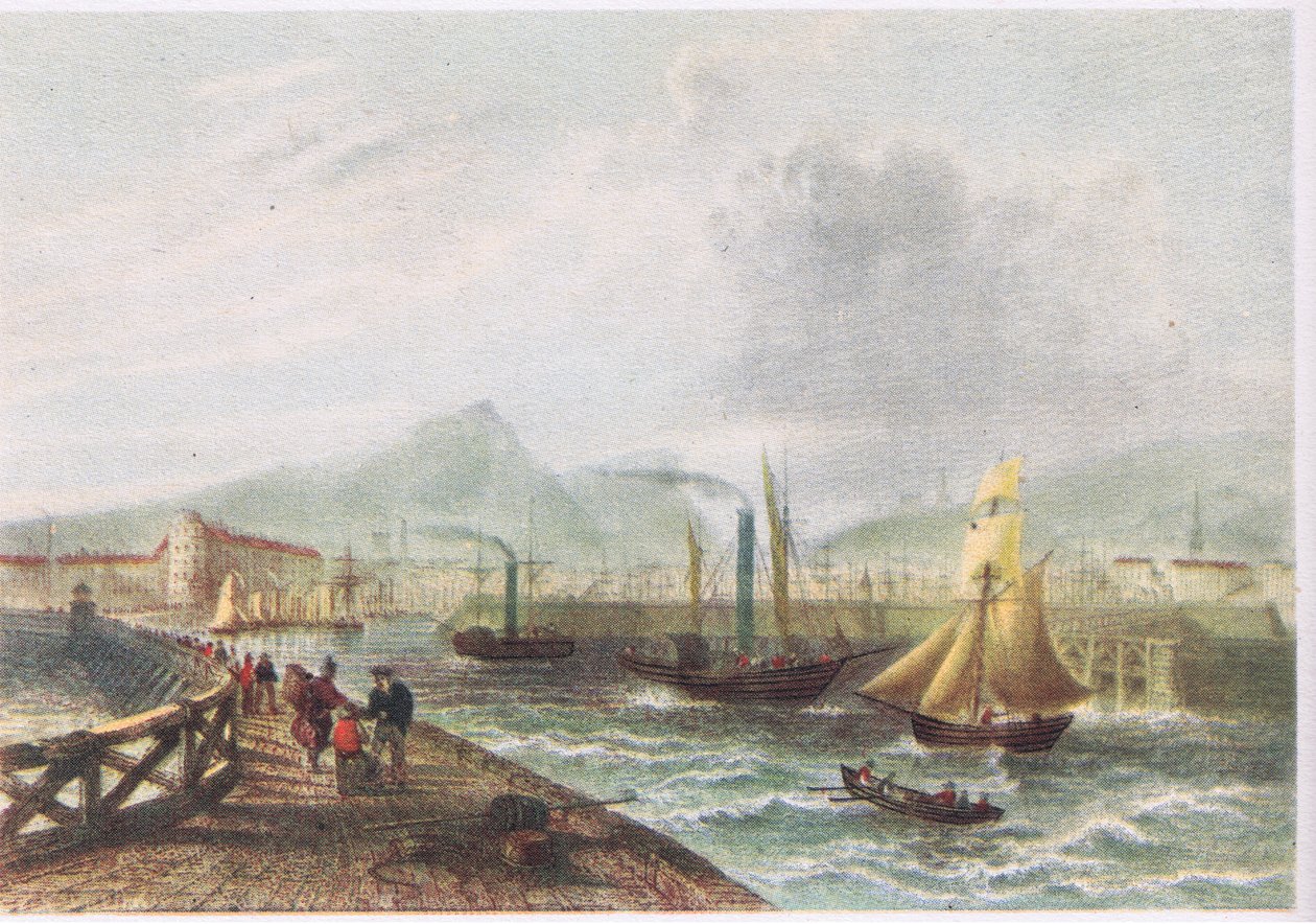 Leith Harbor 1842 av English School