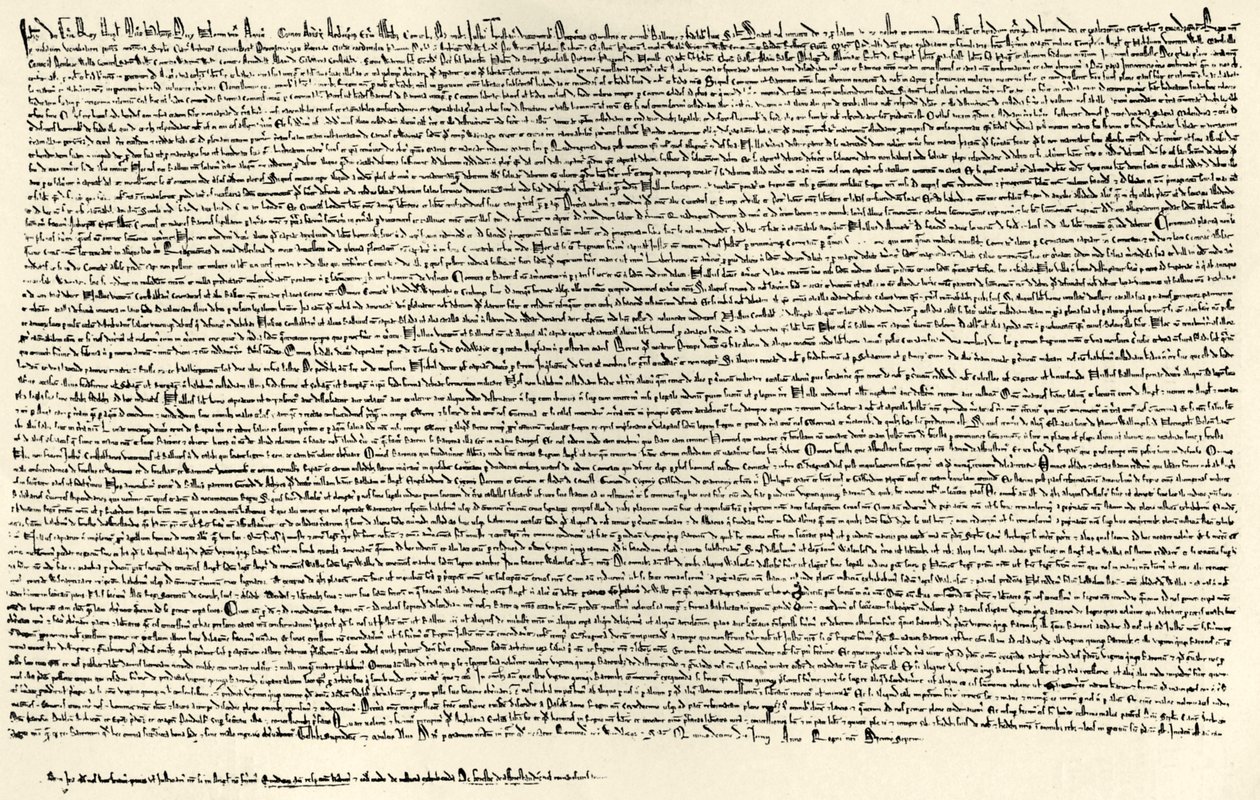 Magna Carta (bläck på pergament) av English School