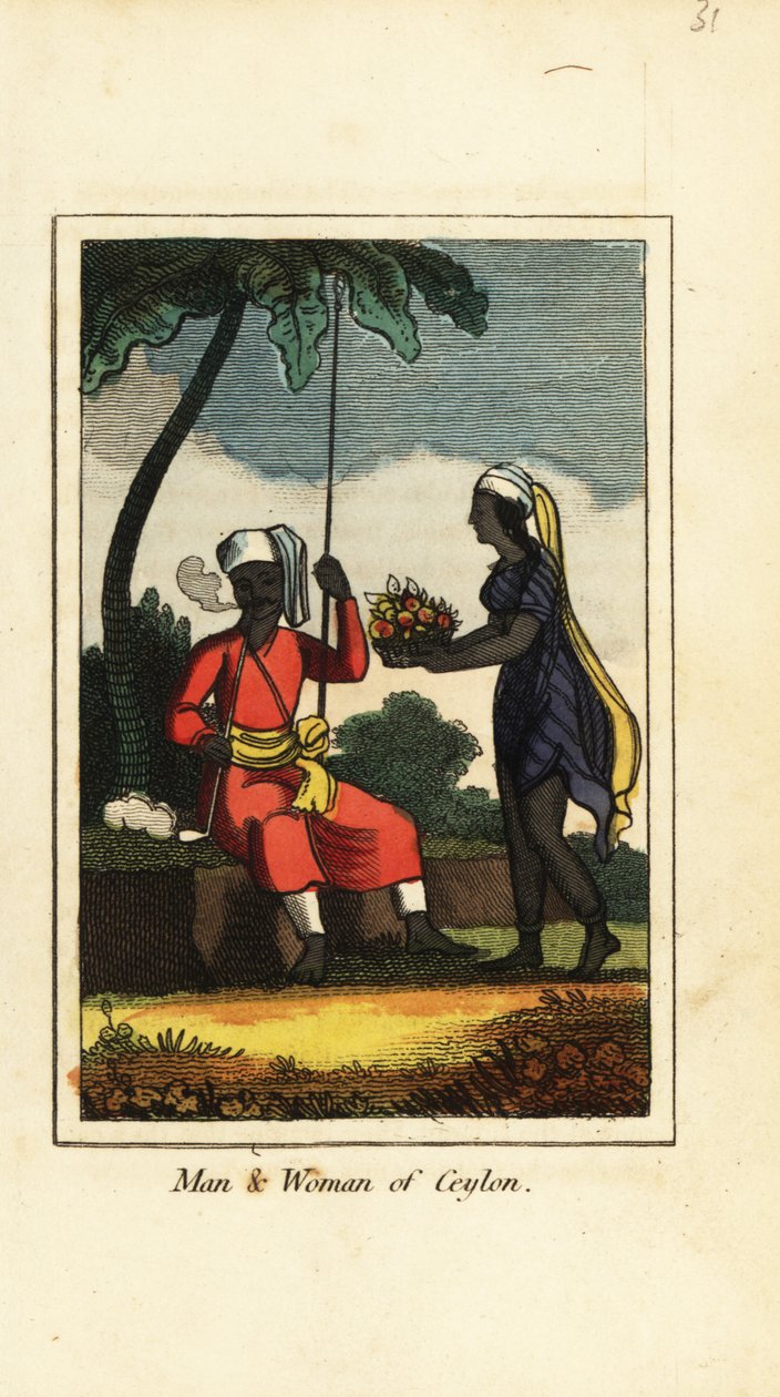 Man och kvinna från Ceylon (Sri Lanka) av English School
