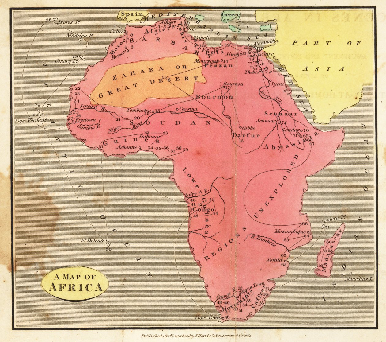 Karta över Afrika av English School