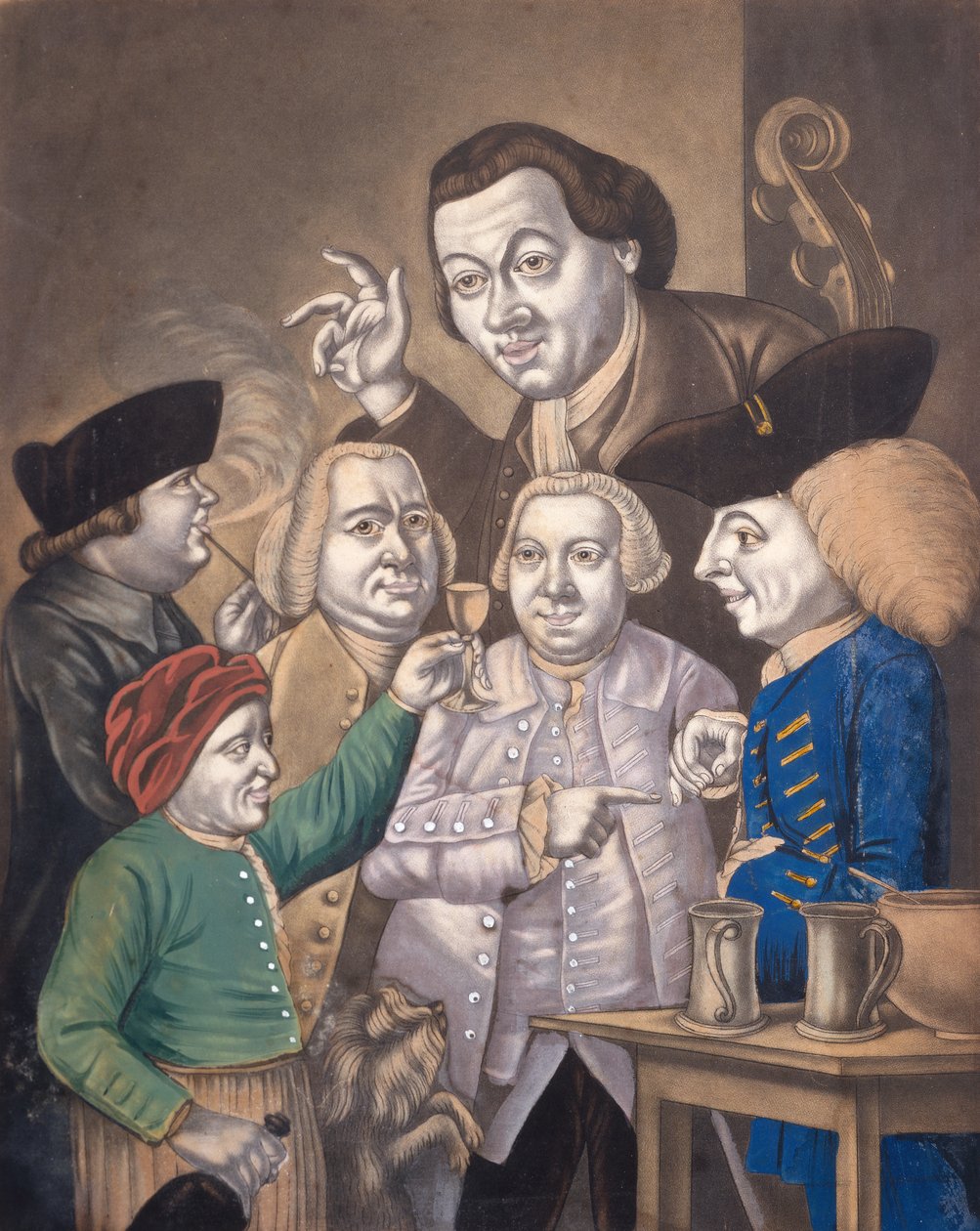 Mirth and Friendship, ca 1770 (handfärgad mezzotint) av English School