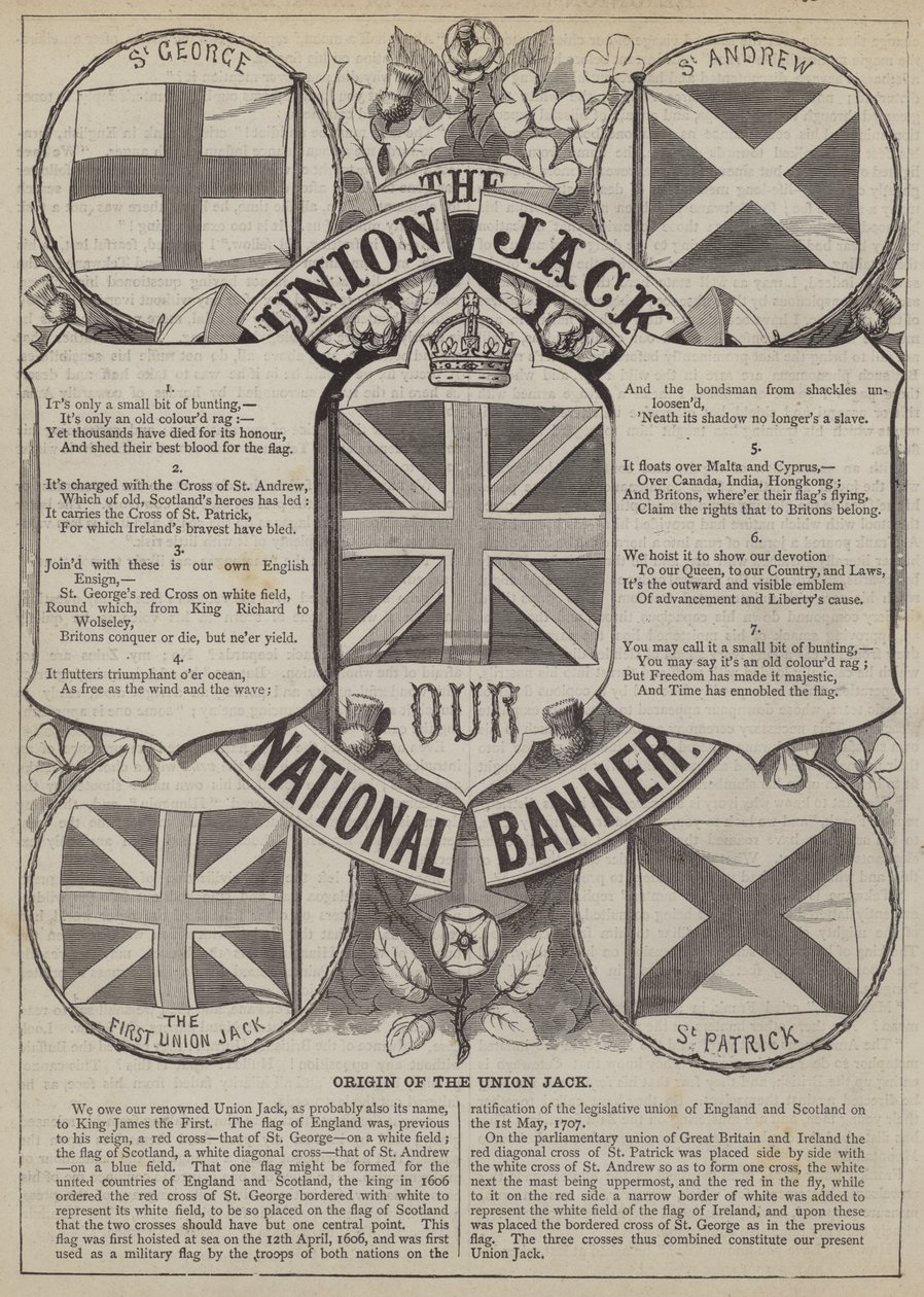 Union Jacks ursprung (gravyr) av English School