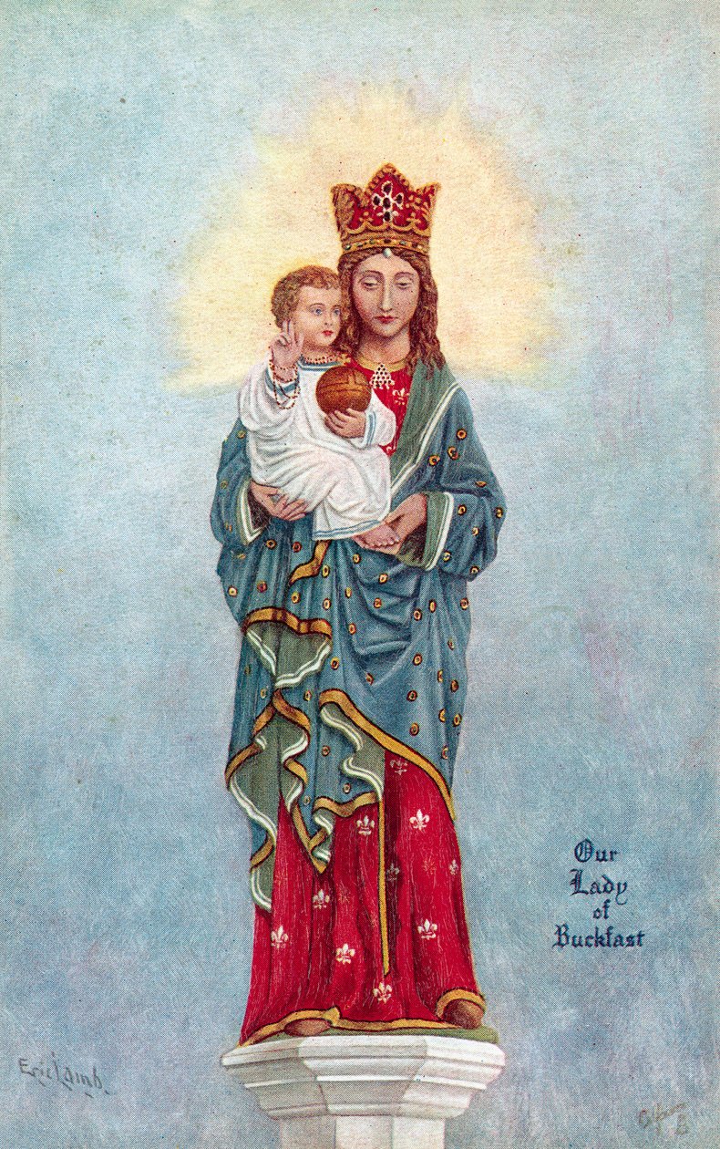 Our Lady of Buckfast (färglitografi) av English School