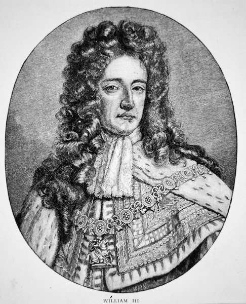 Porträtt av kung Vilhelm III (gravyr) av English School
