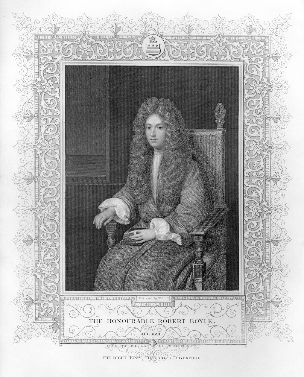 Porträtt av den ärade Robert Boyle av English School