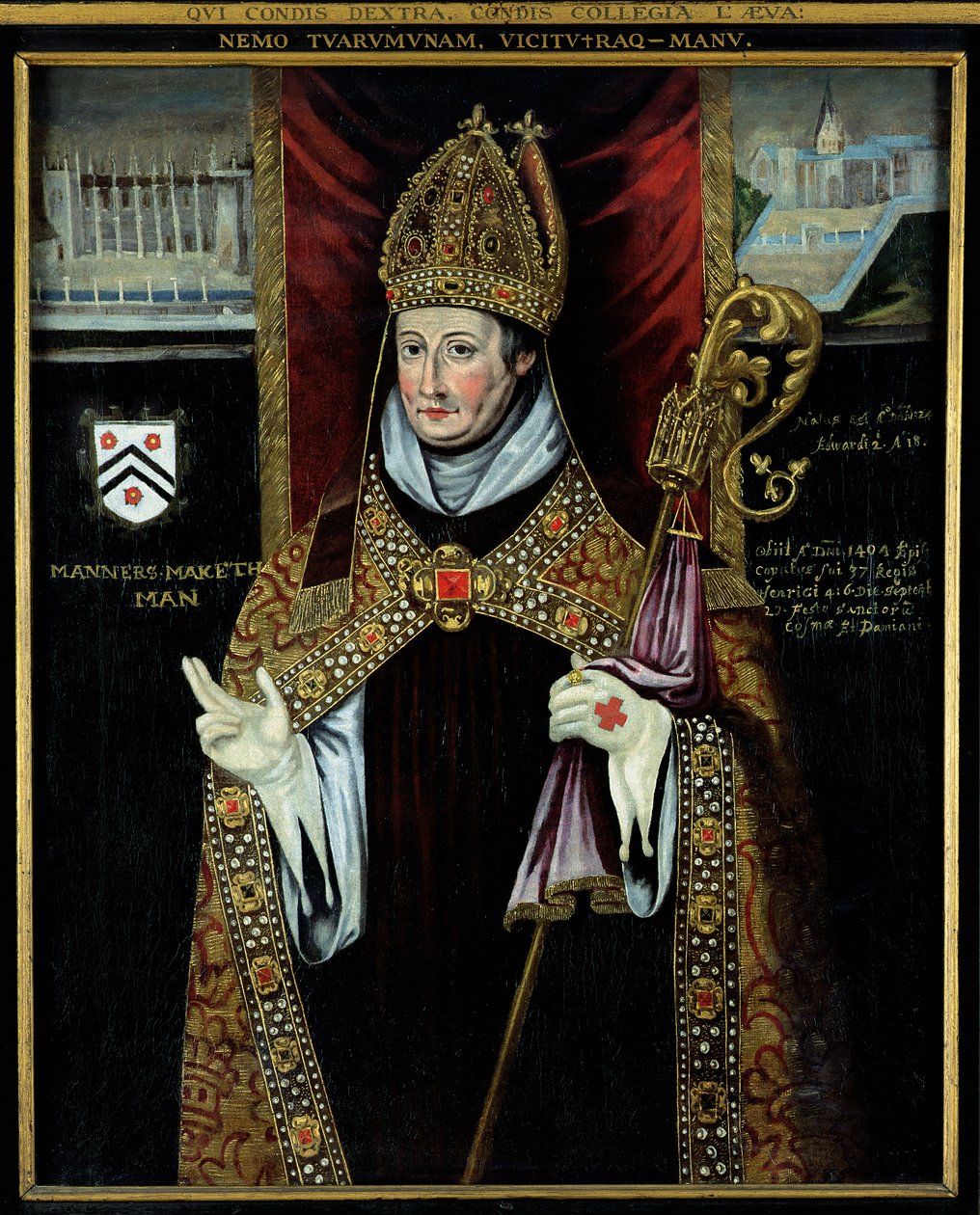 Porträtt av William av Wykeham (1325-1404) av English School