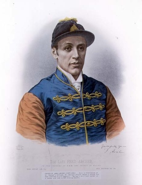 Porträtt av Fred Archer av English School