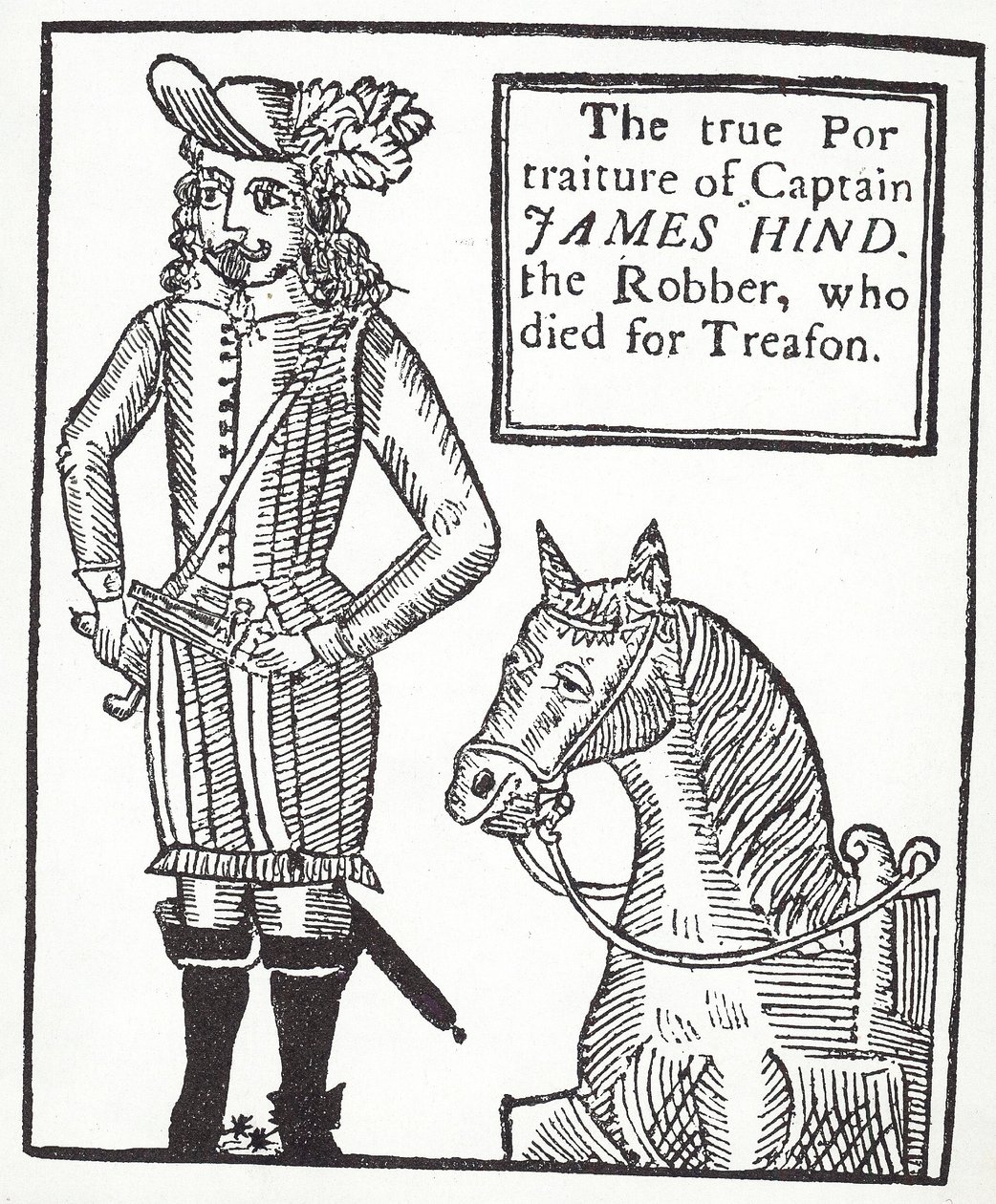 Royalist vägman James Hind (gravyr) av English School