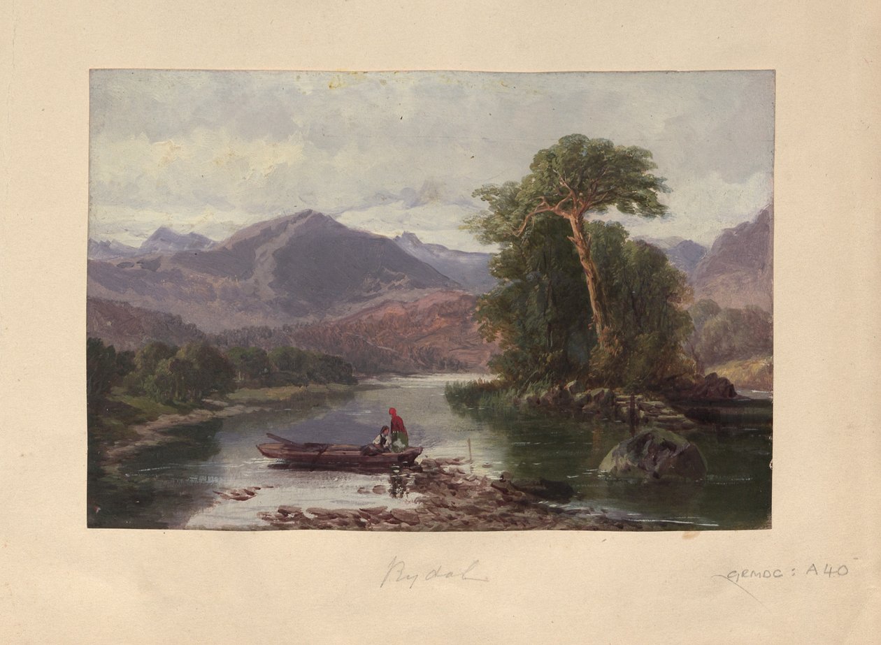 Rydal Water (olja på papper) av English School