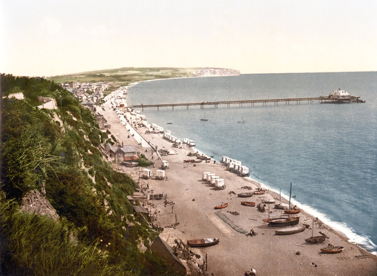 Sandown Bay, Isle of Wight (handfärgat foto) av English School