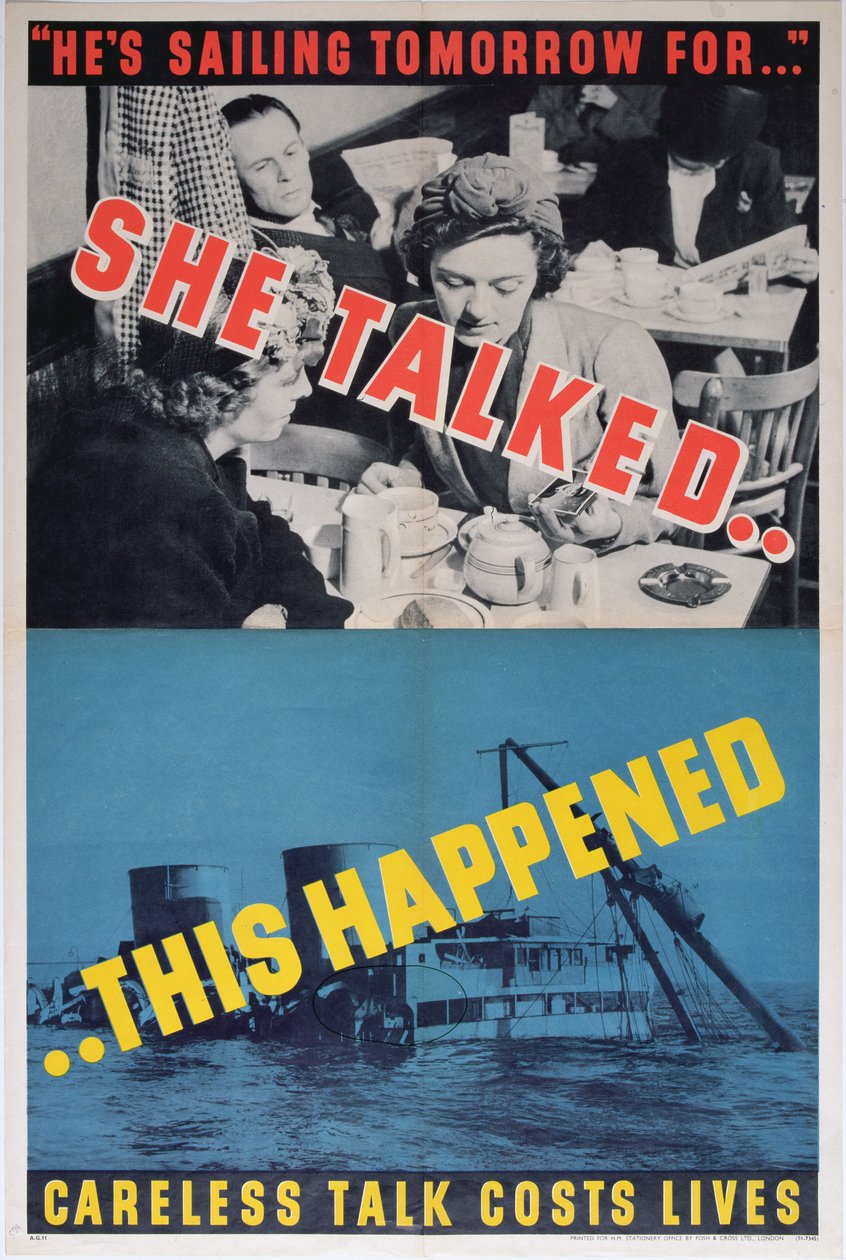 Hon pratade....Detta hände, WWII-affisch av English School