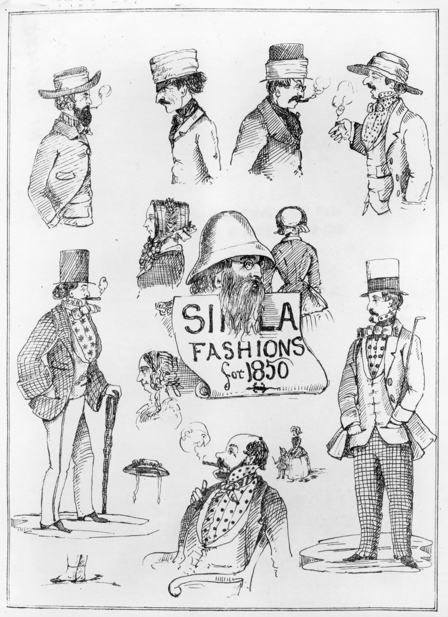 Simla Fashions för 1850 av English School