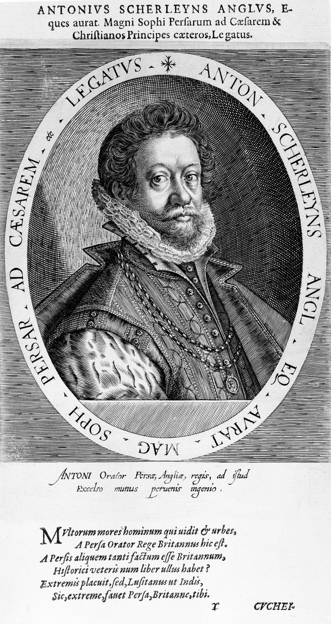 Sir Anthony Sherley (gravyr) av English School