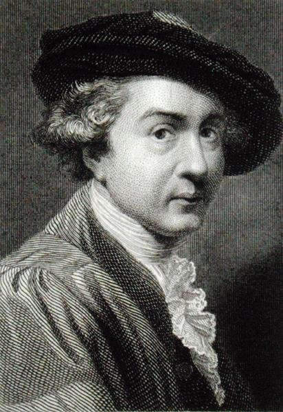 Sir Joshua Reynolds (1723-92) (gravyr) av English School
