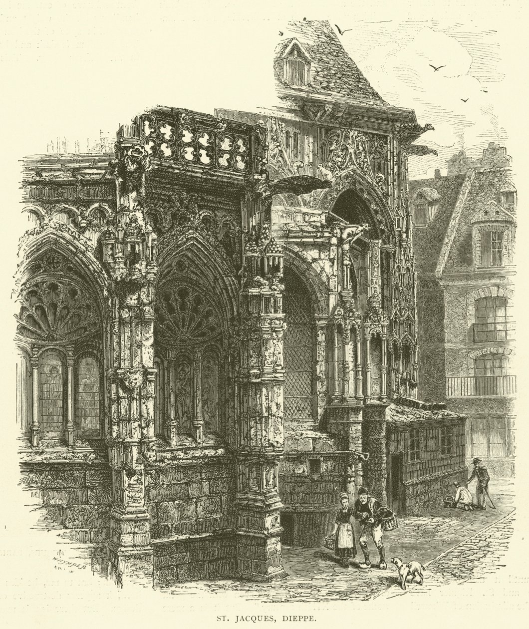 St Jacques, Dieppe (gravyr) av English School