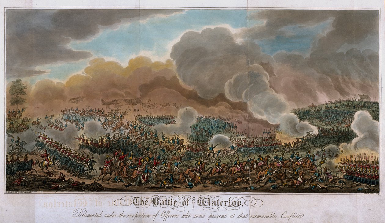 Slaget vid Waterloo, 1815, 1817 (akvatint) av English School