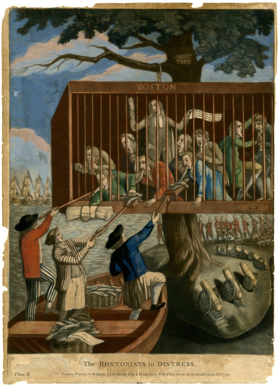 The Bostonians i nöd, 1774 av English School