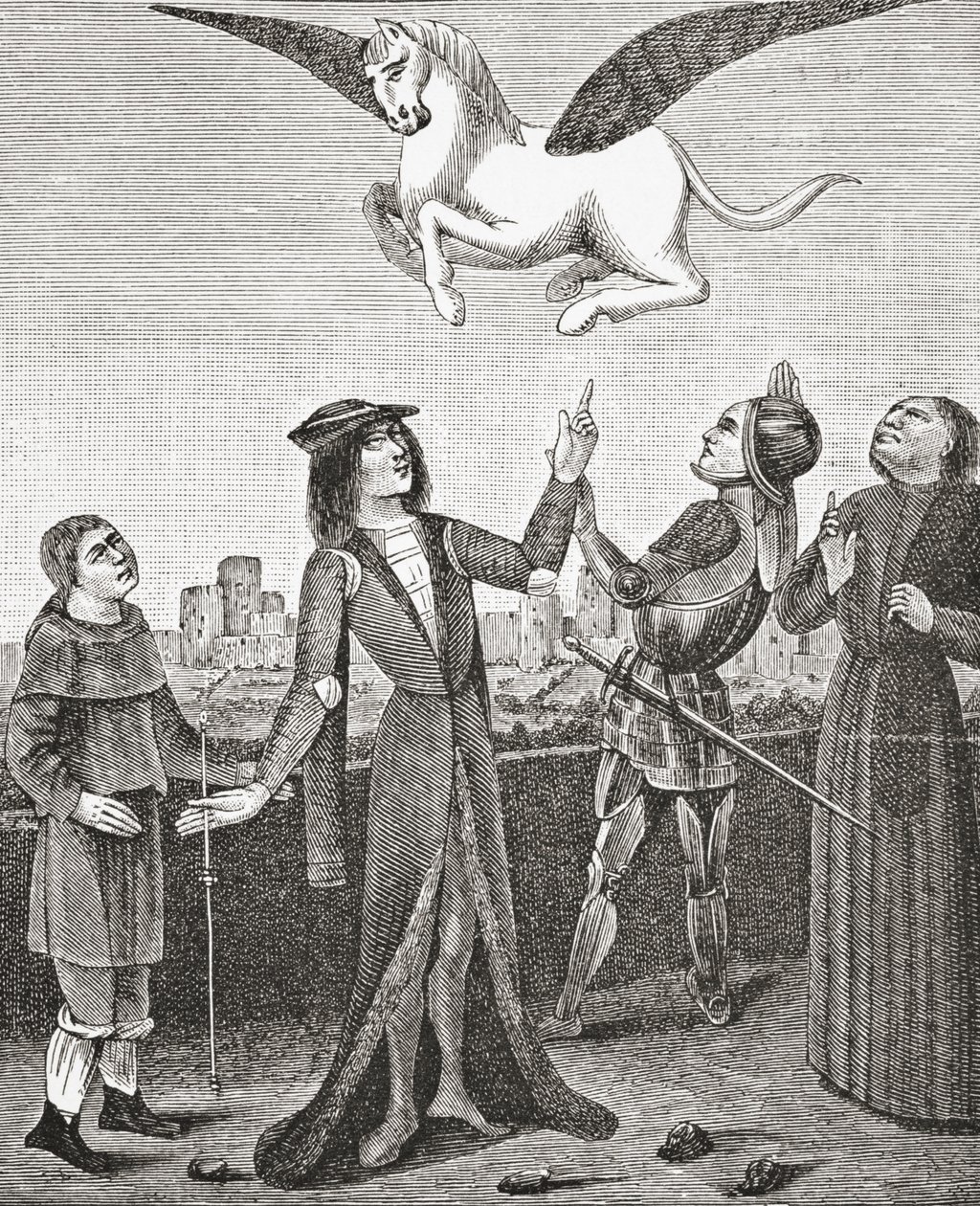 Hästen Pegasus, 1878 av English School
