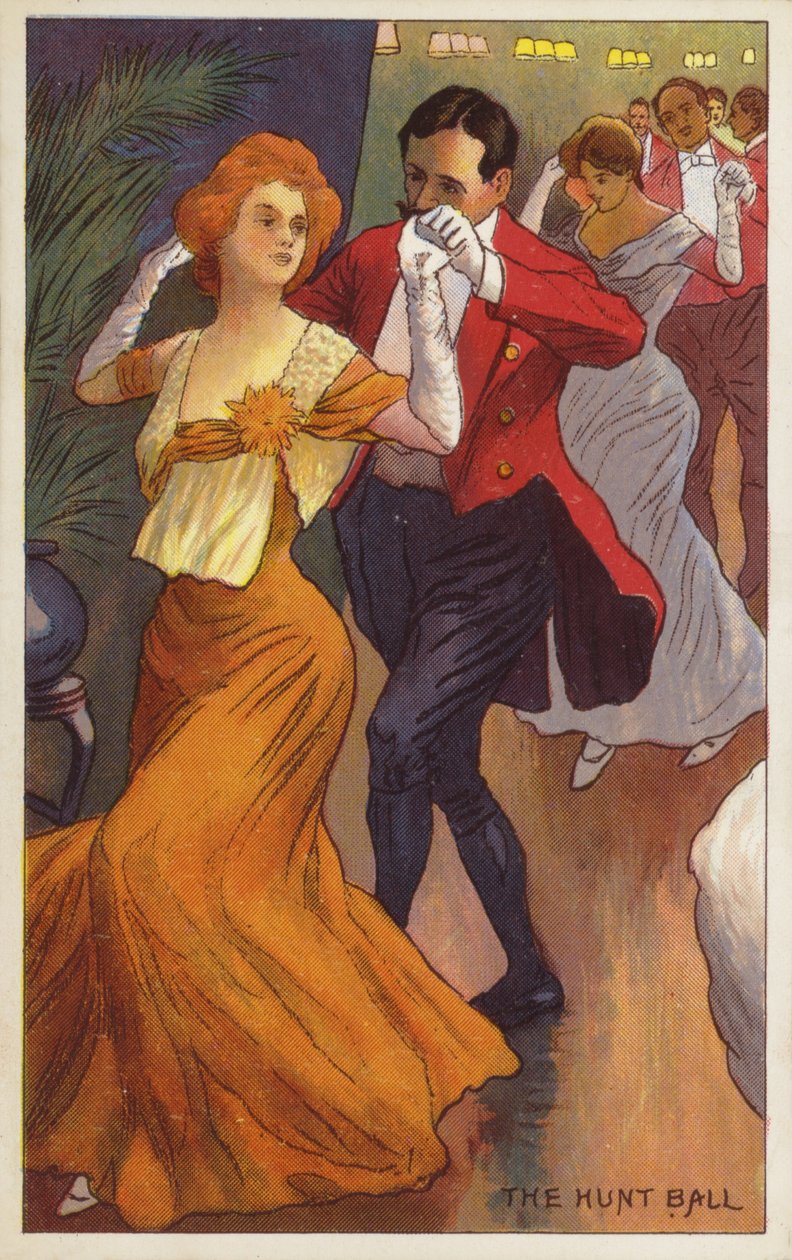 The Hunt Ball (färglitografi) av English School