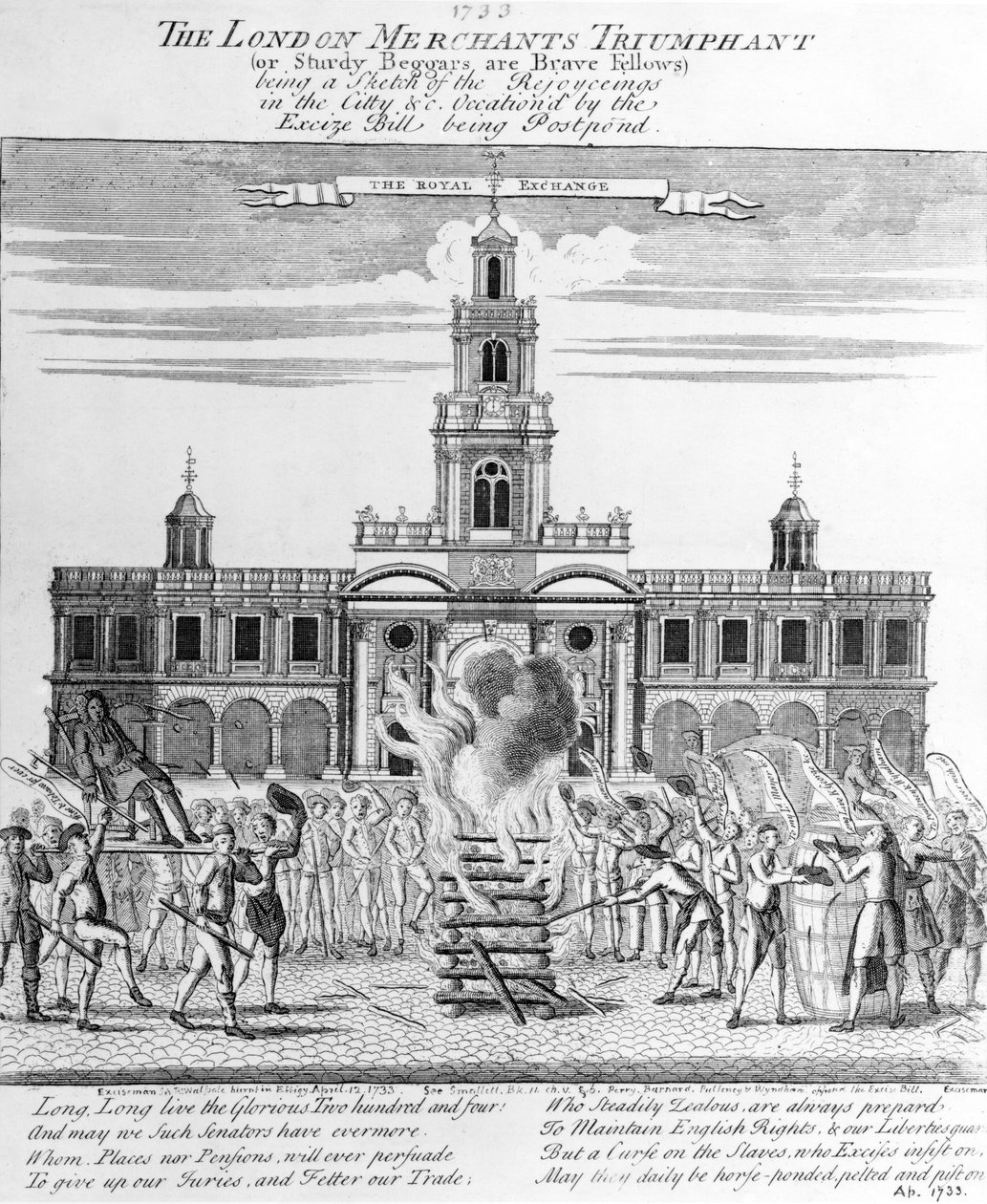 The London Merchants Triumphant, 1733 av English School