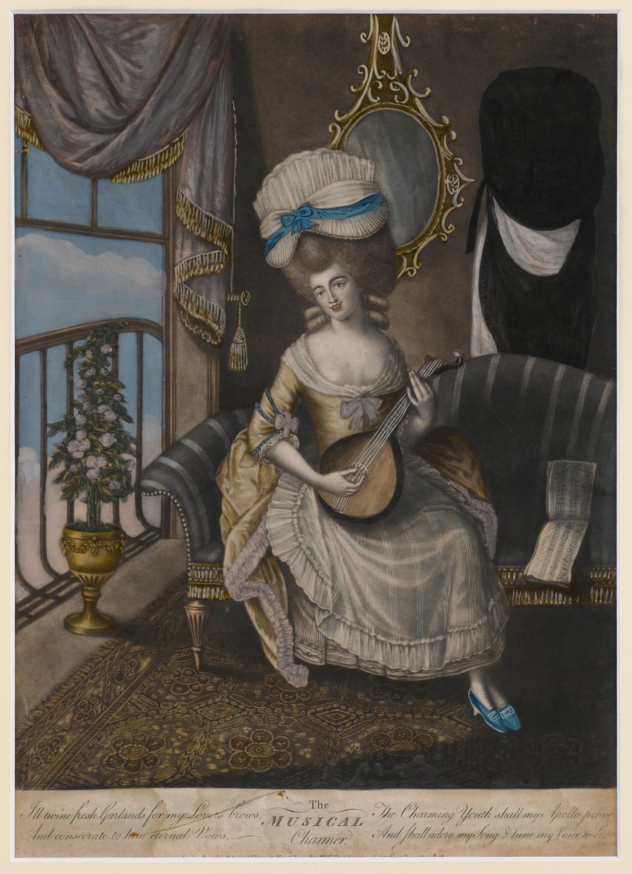 The Musical Charmer, 1780 (handfärgad mezzotint) av English School