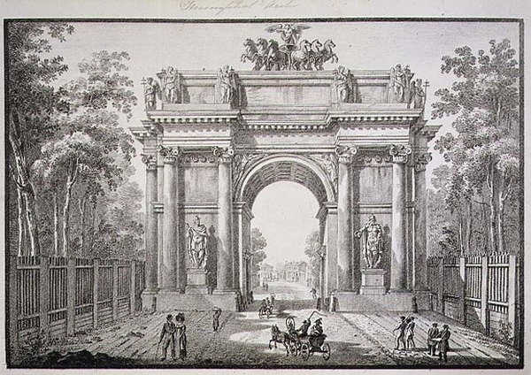 Narva-portarna, St. Petersburg (litho) av English School