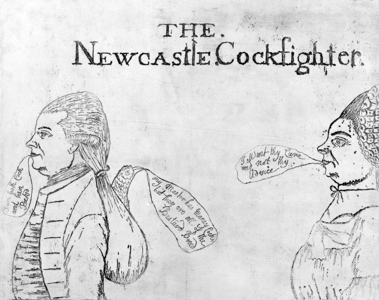 The Newcastle Cockfighter, cirka 1750 av English School