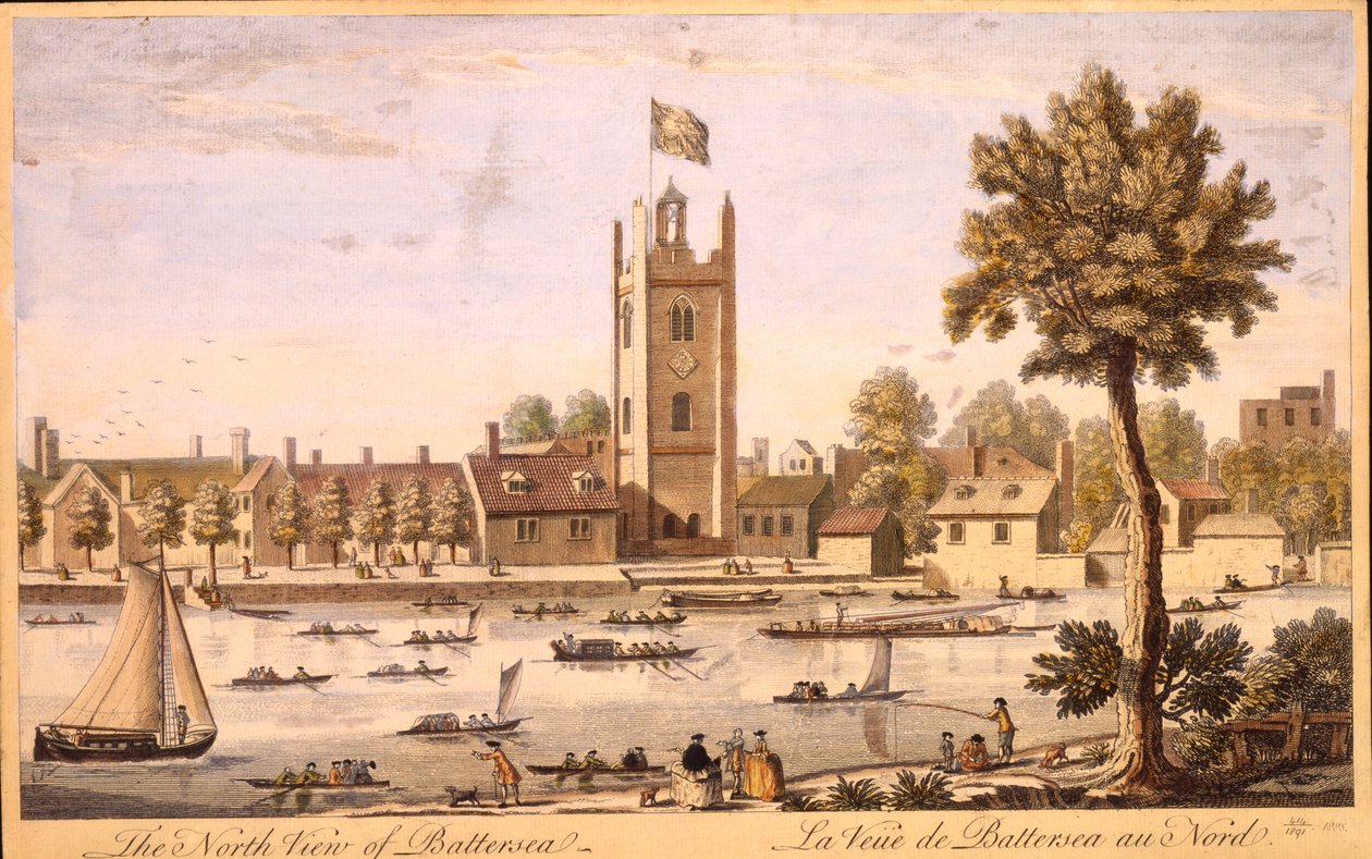 North View of Battersea c.1744 av English School