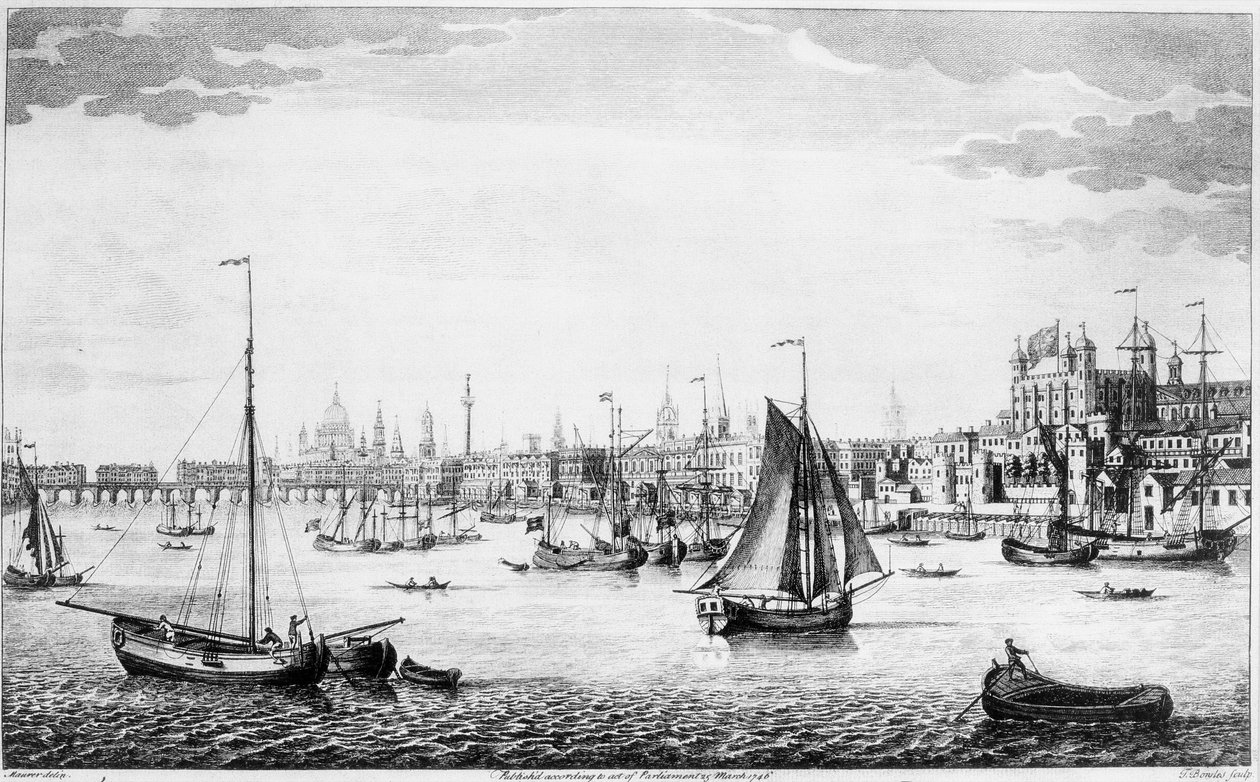 The South East Prospect Of London (gravyr) av English School