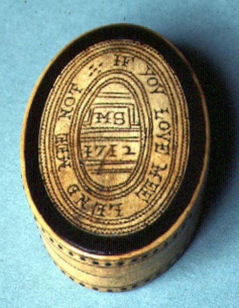 Tobakslåda, 1712 (trä) av English School
