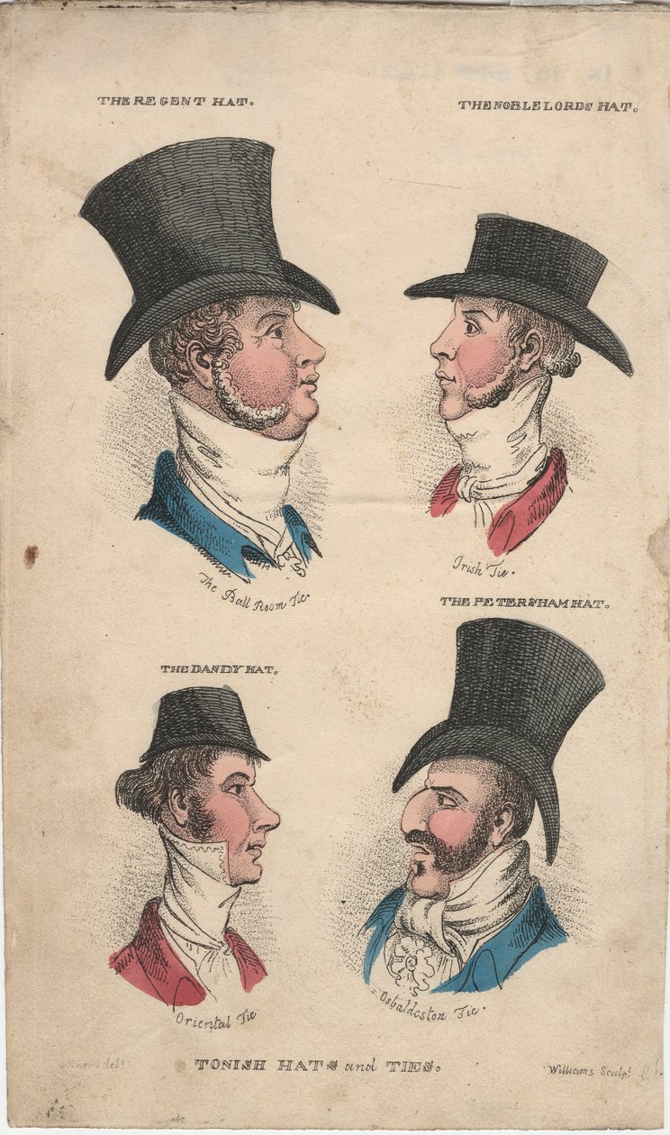 Tonska hattar och slipsar, c.1815-20 av English School