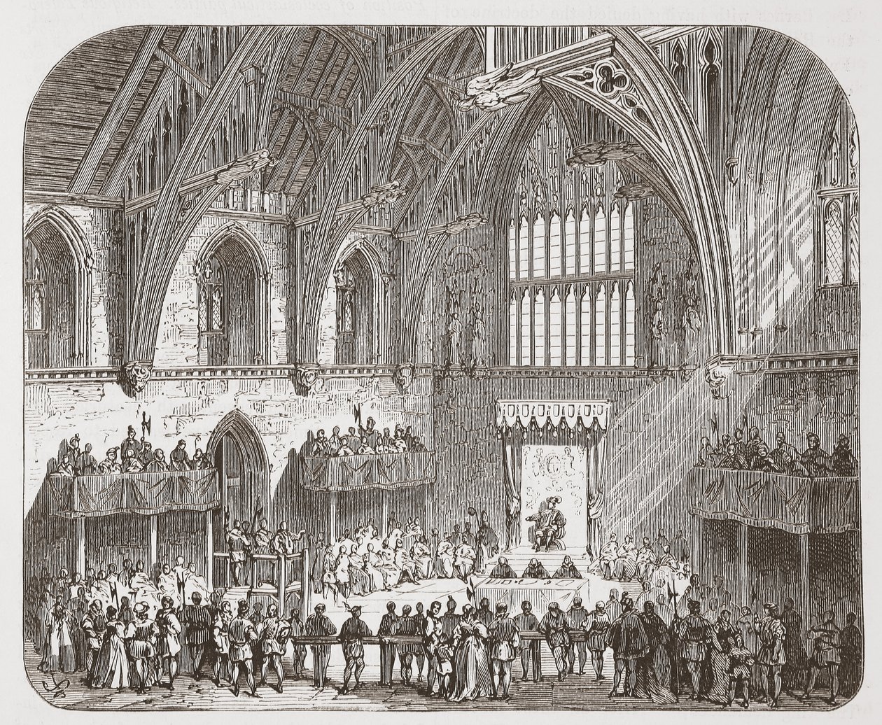 Rättegång mot Lambert i Westminster Hall av English School