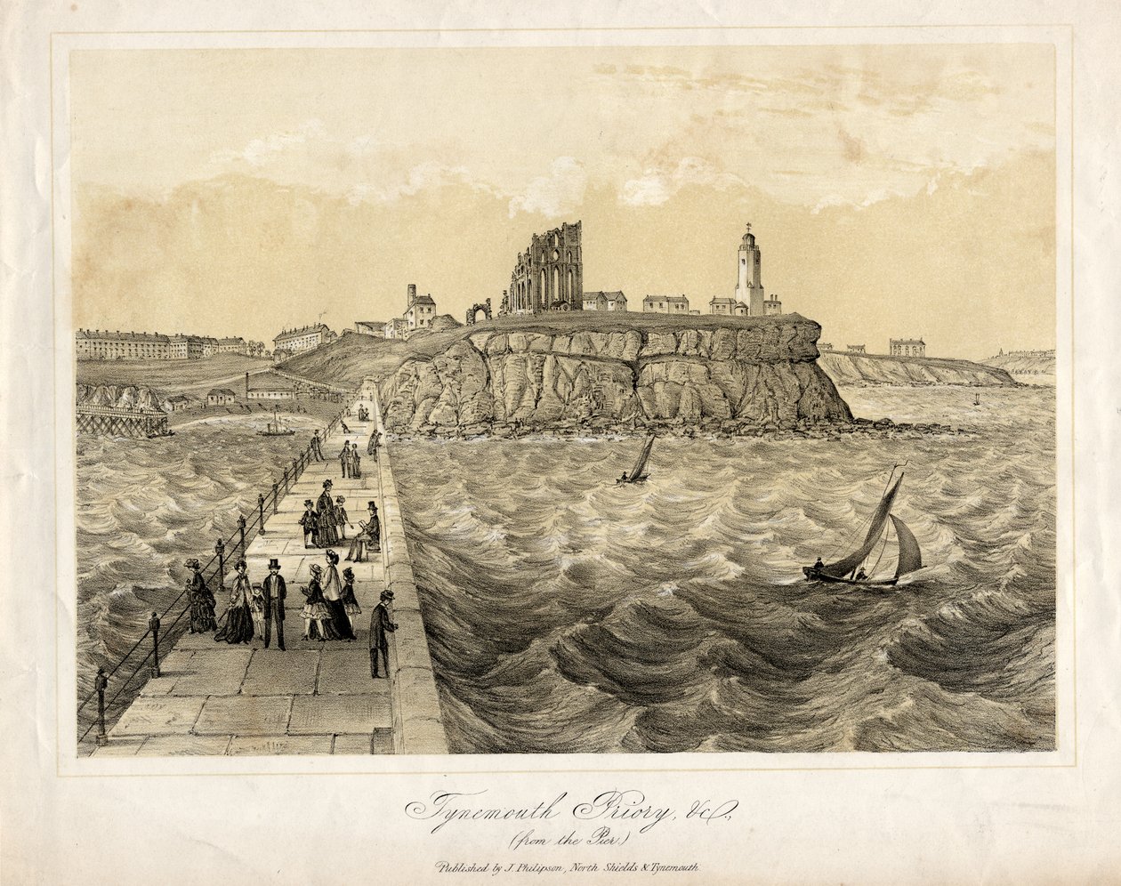 Tynemouth Priory från piren av English School