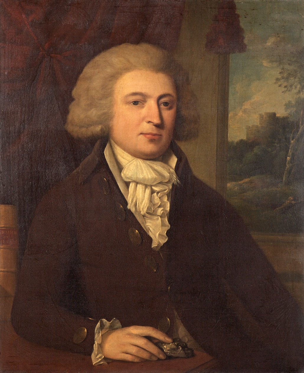 Okänd gentleman med ett mineralexemplar, c.1790 av English School