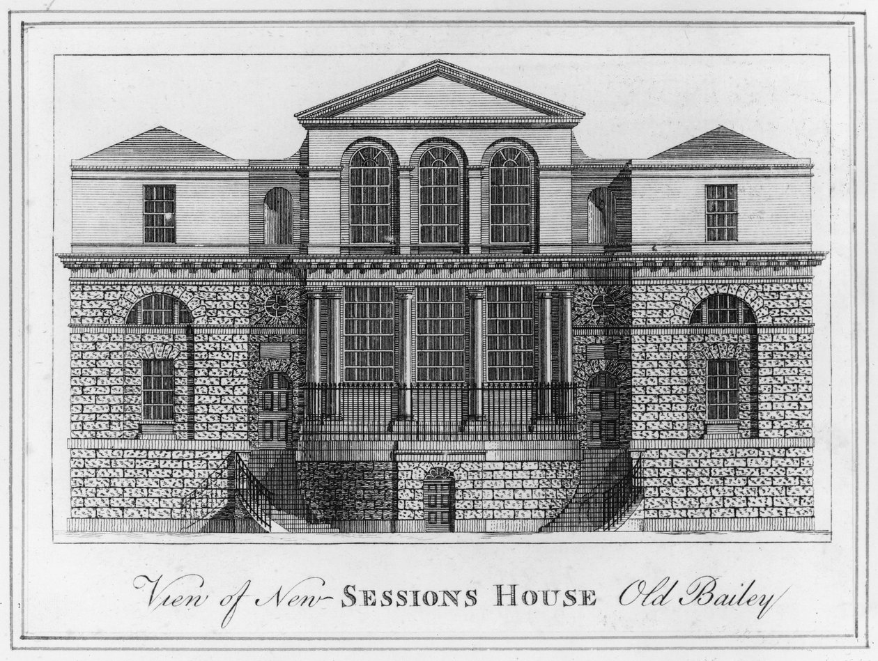 Vy över New Sessions House Old Bailey av English School