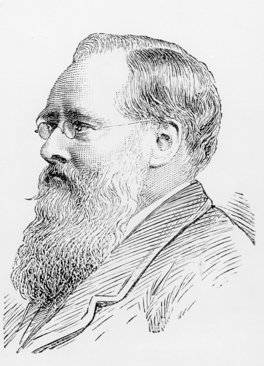 Wilkie Collins (1824-89) (gravyr) (bw foto) av English School