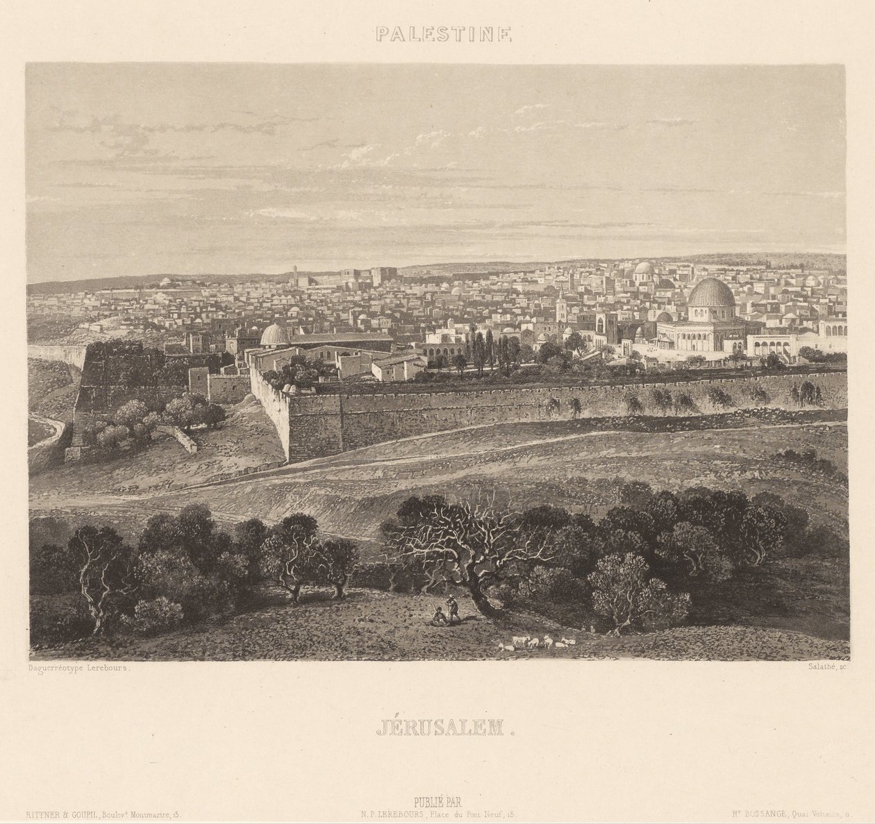 Jerusalem av Engraving by Friedrich Salathé