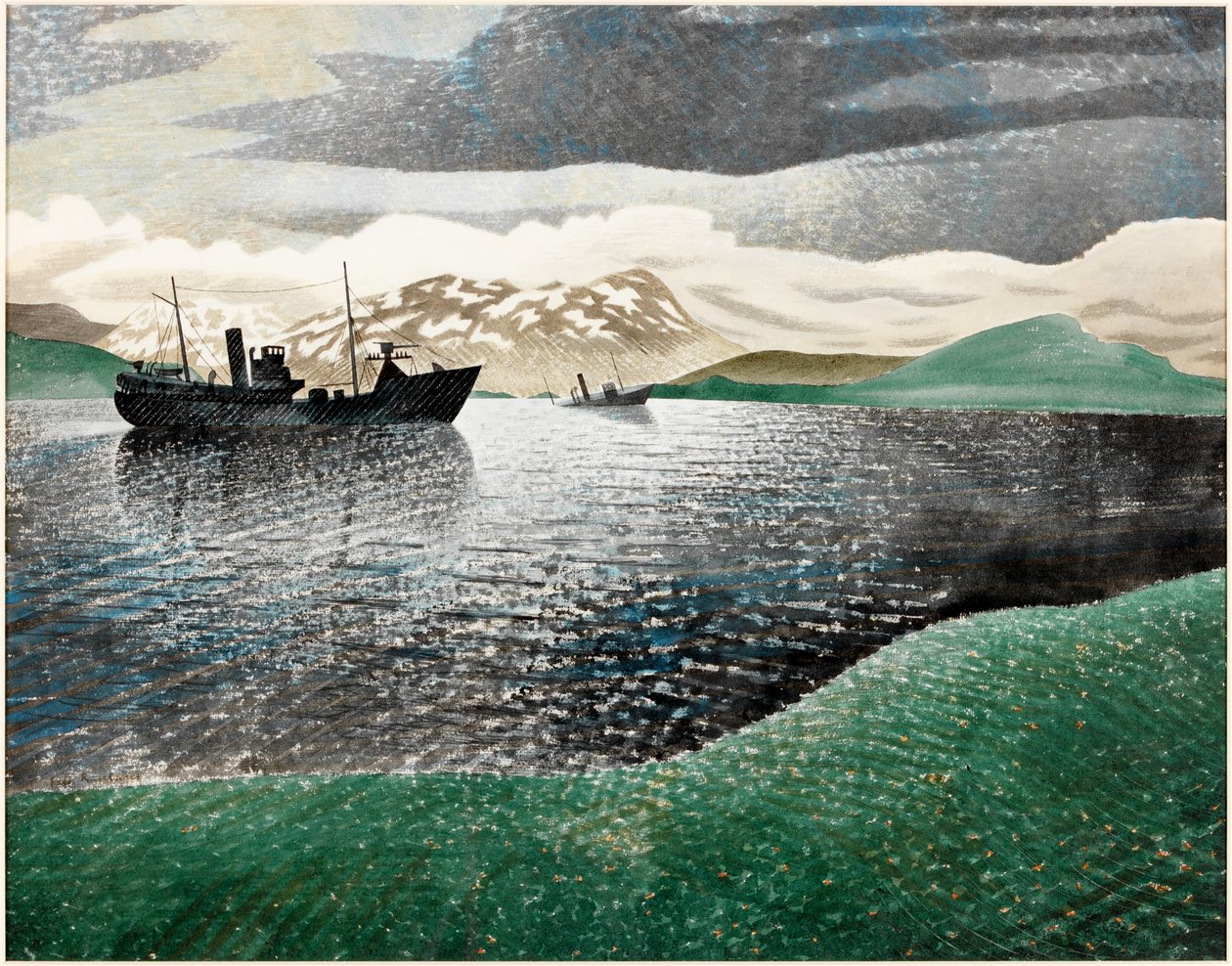 Norge, 1940 (wc med gouache på papper) av Eric Ravilious